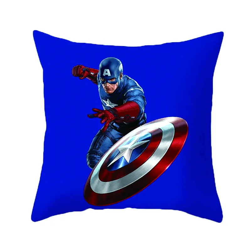 Cartoon Anime Movie Marvel Comfort Cushion Cover Spiderman Caption USA Iron Man Printed Pillowcase Home Decor Soft Pillow Cover