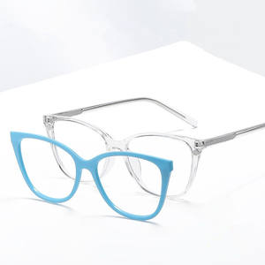 2025最も人気のある猫目TR90クリップ付き光学メガネフレーム6-in-1眼鏡複数レンズオプションとバッグ卸売 - Product Image 3