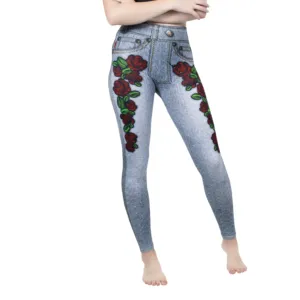 Ladies High Quality Super Soft Buttery Yummy Sublimation Jeans Leggings Regular Waist Digital Print Jeggings For Women
