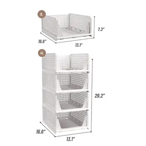 Stackable Plastic Clothes Drawer Organizer