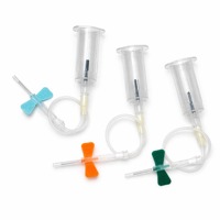 Aiguille papillon en plastique écologique Sol-KL Medical, stérile, pour prélèvement sanguin sécurisé, avec support pré-attaché
