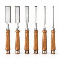 Kit de 8 ciseaux à bois pour la sculpture sur bois avec étui en bois de qualité supérieure, ciseaux à bois avec manche en bois, ensembles d'outils