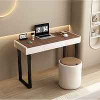 Table de toilette moderne minimaliste en bois massif, table pliante, bureau de chambre, coiffeuse de luxe à plateau rabattable