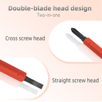 Stylo testeur de tension avec poignée PP TPR rouge et bleue, tournevis de test pour la maintenance des circuits, modèle 8075, stylo testeur double tête 40Cr