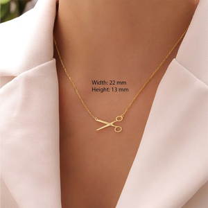 Collier minimaliste Jietao personnalisé en acier inoxydable plaqué or 18 carats, motif ciseaux, délicat, saphir, fierté lesbienne, bijoux anti-ternissement - Product Image 5