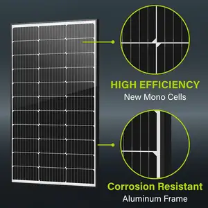 Painel solar monocristalino de dupla face, painel solar de alta qualidade, 50W, 60W, 12V, 100W, 120W, 150W, painel solar bifacial para uso doméstico
