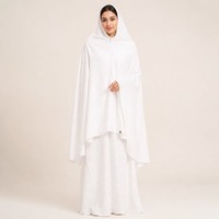 Ensemble de prière Mukena pour femmes, vêtements islamiques modestes en tissu froissé