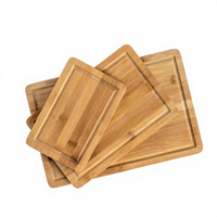 Bamboe dienbladset met sapgoot & zijhandgrepen, natuurlijke houten decoratie voor het presenteren van eten