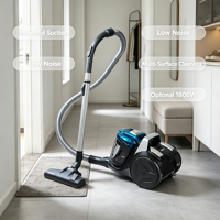 Aspirateur à bidon pour usage domestique, aspiration puissante de 1800 W, filtre HEPA, nettoyage multi-surfaces, réservoir de poussière de 1,7 L, câble de 5 m en option