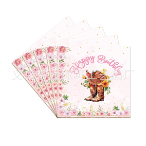 Watercolor Horse Theme Round Paper Plates Birthday Party Tableware Disposable Decorations Pink Floral Design - Product Image 3