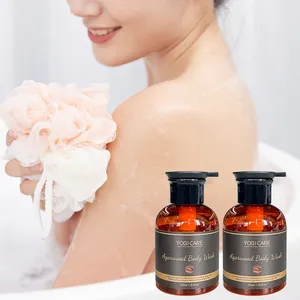 YOGI sabun mandi Label pribadi 250ml, pembersihan dalam gaharu organik, sabun mandi Label pribadi