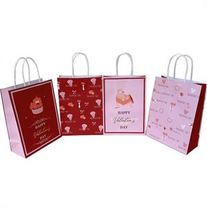 KUAIMA 16*8*22cm Biodegradable Heart Paper <b>Bags</b> <b>for</b> Valentine's Gift Packaging Eco-Friendly Custom Logo Wholesale Bulk - Product Image 1