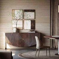 Buffet moderne en bois massif avec casiers incurvés, meubles de luxe haut de gamme pour restaurant et salon