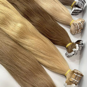 Gran oferta cinta virgen en extensiones de cabello 100% cabello humano extensiones de cabello humano doble dibujado recto ondulado Natural - Product Image 1