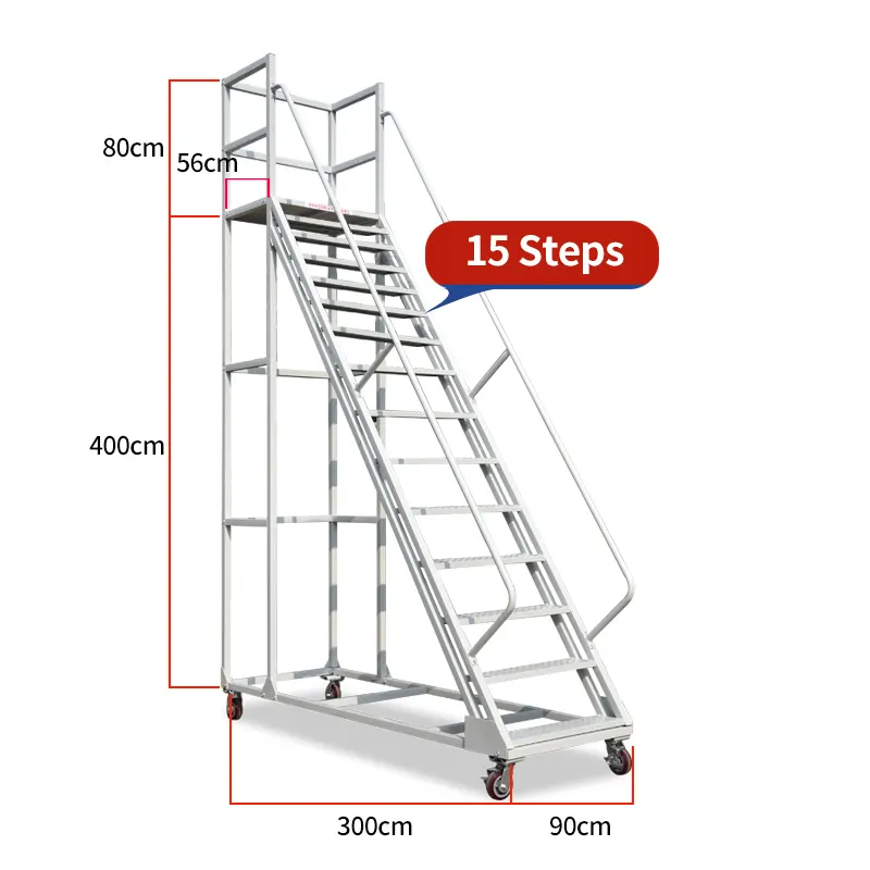 Escalera de paso grande personalizable, almacén