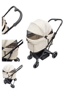 รถเข็นเด็กขนาดใหญ่สำหรับสุนัขและแมวหนึ่งตัวรถเข็นอลูมิเนียมทนทานและพับด้วยมือเดียว - Product Image 5