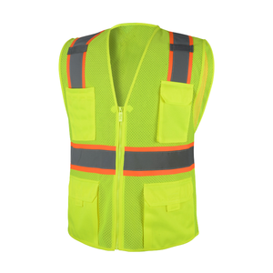 Customized 100% Polyester ANSI Class 2 EN ISO 20471 Class 2 High Visibility Reflective LED Flash Waterproof Safety Vest Men - Product Image 1