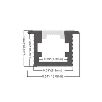 Profilé en aluminium pour éclairage LED en bande, profilé d'extrusion en alliage 6063 avec diffuseur en PC, lampe linéaire encastrée au plafond 1M 2M 3M