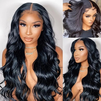 Perruque Lace Front Transparente 13x4 pour Femme, Ondulations Africaines Water Wave et Body Wave, Résistante à la Chaleur, Douce, Lisse et Volumineuse, Vente en Gros