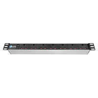 Boîtier en aluminium, 7 prises, 1U, 13A, type UK, PDU BS1363, unité de distribution d'alimentation à montage en rack avec indicateur de puissance pour centre de données