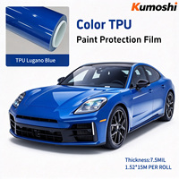 Film de protection de peinture TPU à changement de couleur 7,5 mil, bleu Lugano brillant, auto-réparateur, résistant aux UV et aux rayures, rouleau de film de protection de carrosserie