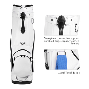 Witte duurzame PU lederen golftas OEM grote capaciteit op maat gemaakte <span class=keywords><strong>golf</strong></span> tourtassen gepersonaliseerde hoogwaardige golftas - Product Image 3