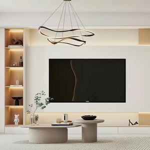 Modern Living Room Furniture Wood Wall Unit Cabinet Tv <b>Display</b> Stand With Electric Fireplace - Product Image 1