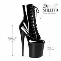 Chaussures de pole dance sexy en PU brillant imperméable, à talon haut, montantes jusqu'au genou, pour spectacles professionnels
