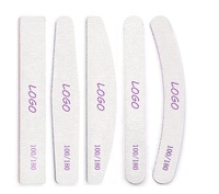 Lime à ongles professionnelle lavable avec logo personnalisé, limes à ongles et râpe grises zébrées avec logo professionnel