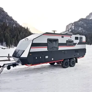 Trailer perjalanan karavan 17 kaki produsen trailer camper Tiongkok 5 penumpang 4x4 rv camper trailer perjalanan mewah