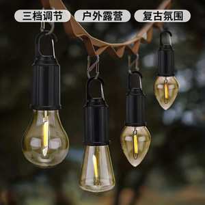 Lampe de camping à énergie solaire, ampoule à incandescence, éclairage portable extérieur pour la décoration de jardin et de fête - Product Image 3