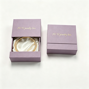 Hotsale Premium Handmade Square Recycled Materials Jewelry <b>Box</b> Hot Stamp Custom Logo Smooth Satin Interior Luxury Storage Case - Product Image 1