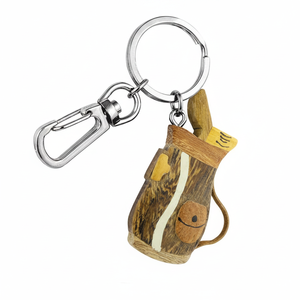 Portachiavi in legno per sacca da golf con moschettone per chiavi e borse - Product Image 2