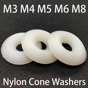 <span class=keywords><strong>Rondelle</strong></span> <span class=keywords><strong>conique</strong></span> en nylon pleine, standard DIN M3-M8, à embase fraisée, concave-convexe, isolante - Product Image 5