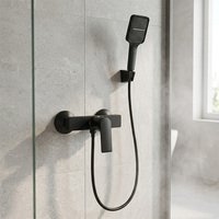 Chrome moderne en laiton mural robinet douche eau chaude froide mitigeur salle de bain ensemble de douche