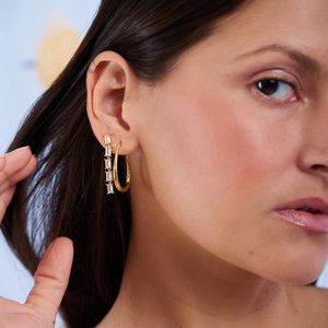 Pendientes de aro en forma de corazón de acero inoxidable, chapados en oro de 18k, diseño geométrico de moda para mujer, joyería de regalo. - Product Image 2