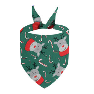Joymay Bandanas élégants personnalisés en polyester/coton/bambou pour chats de compagnie Père Noël imprimés 40X40X60 écharpes de Noël pour chiens été - Product Image 4