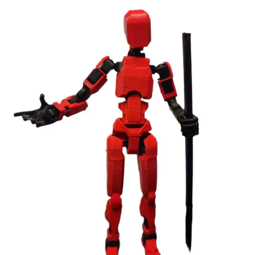 T13 Actiefiguur Rood Beweegbare Multi-Joint Actiefiguur 3d Geprinte Robot Met Volledige Articulatie