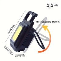 Senter Mini COB Terang Berbahan Aluminium Alloy, Dapat Diisi Ulang, Lampu Kerja LED Gantungan Kunci, Tipe C Magnetik Dengan Lubang Pemasangan Braket Pengait