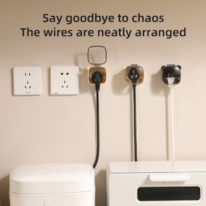 Brown /cream Colored Dustproof Multi-functional Power <b>Plug</b> <b>Socket</b> Holder for Home Office Plastic <b>Wall</b> <b>Plug</b> Hook - Product Image 5
