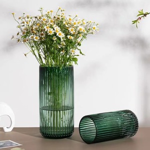 <span class=keywords><strong>Vase</strong></span> européen créatif <span class=keywords><strong>vert</strong></span> à rayures verticales en <span class=keywords><strong>verre</strong></span>, arrangeur moderne de fleurs fraîches pour mariage, <span class=keywords><strong>bouteille</strong></span> de vie transparente - Product Image 2