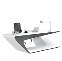 Meuble de réception informatique moderne, table de luxe en pierre Corian, bureau de direction pour ordinateur et écriture