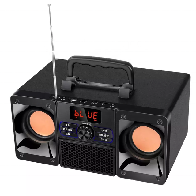 Altavoz De Karaoke Mini Dj Sound Wooden Speaker Box Portable Karaoke Retro Bluetooth Speaker With Wireless Mic for Family Ktv