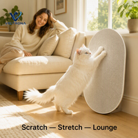 Griffoir ovale pour chat en carton ondulé vertical enroulé, mobilier d'intérieur, vente en gros