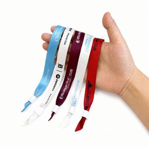 Eco Friendly Hot Sell High Quality Event Party Custom Hand Band Colorful Print With Slide Stopper Satin <b>Ribbon</b> Fabric Wristband - Product Image 1