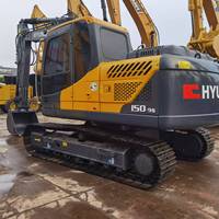 Excavatrice sur chenilles d'occasion HYUNDAI ROBEX 150LC R150, moteur Cummins, pompe, modèle 2023, origine Corée, 15 tonnes, 0,6 m, garantie 6 mois, 72 kW