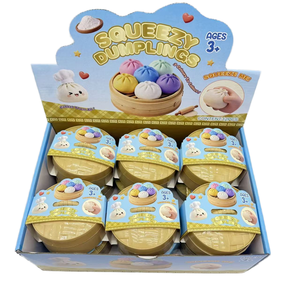 72pcs Cute Dumpling Balls Fidget Sensory Squeeze Dough Stress Relief Hand Toy Cube Pattern TPR Soft Adult Toys Back - Product Image 1