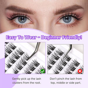 Emballage de bande invisible de cils en grappes de faux vison individuels vaporeux de taille naturelle pour ensemble de faux cils - Product Image 6