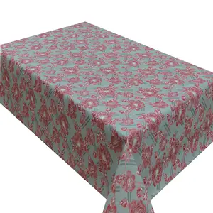 Table Cloth Plastic Floral Print Tablecloth Cover Pvc Vinyl Roll Disposable Clear Transparent Protector