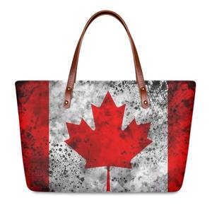 Canada Maple Leaf Flag Pattern Femme Sac à main pour cadeau POD Dropship Elegant Girl Tote Bag - Product Image 2